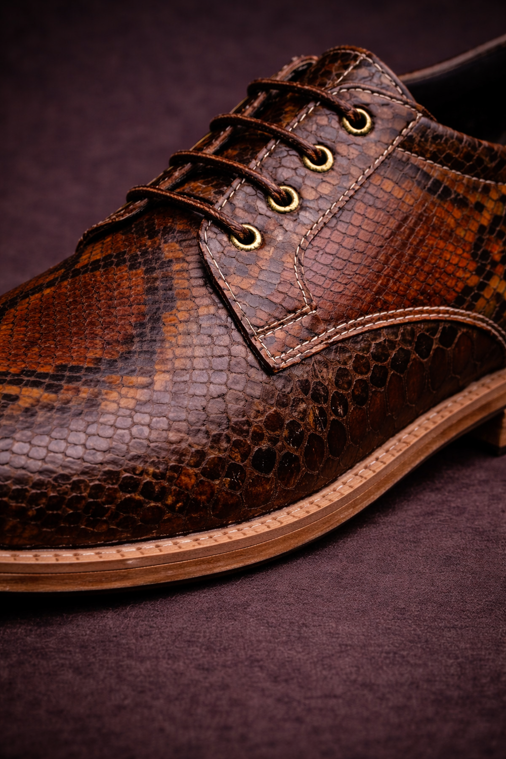 FOSSIL Epicrates Cenchria Black Brown Textured Leather Derby Shoes for Men - Kyoto Boots