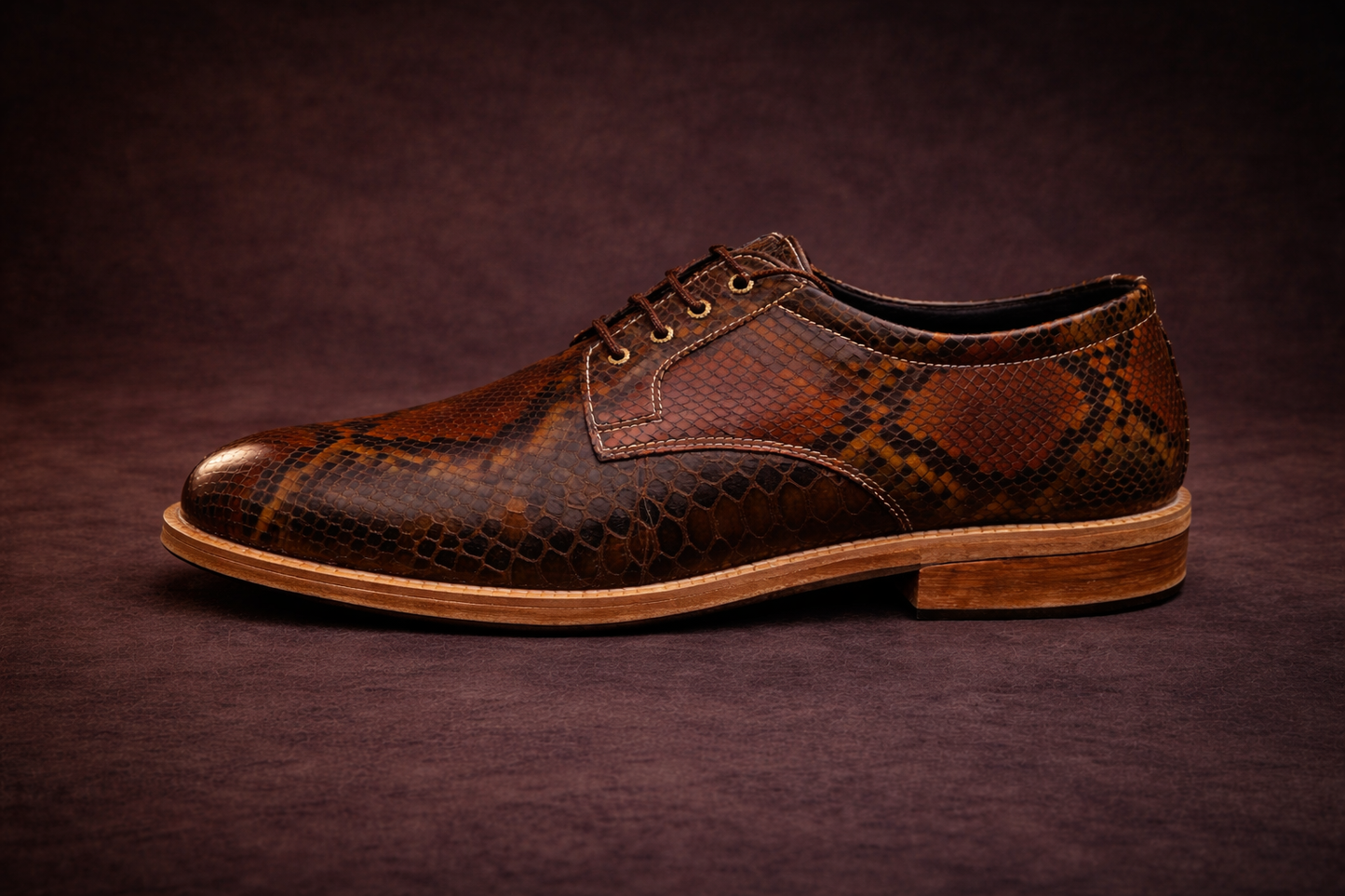 FOSSIL Epicrates Cenchria Black Brown Textured Leather Derby Shoes for Men - Kyoto Boots