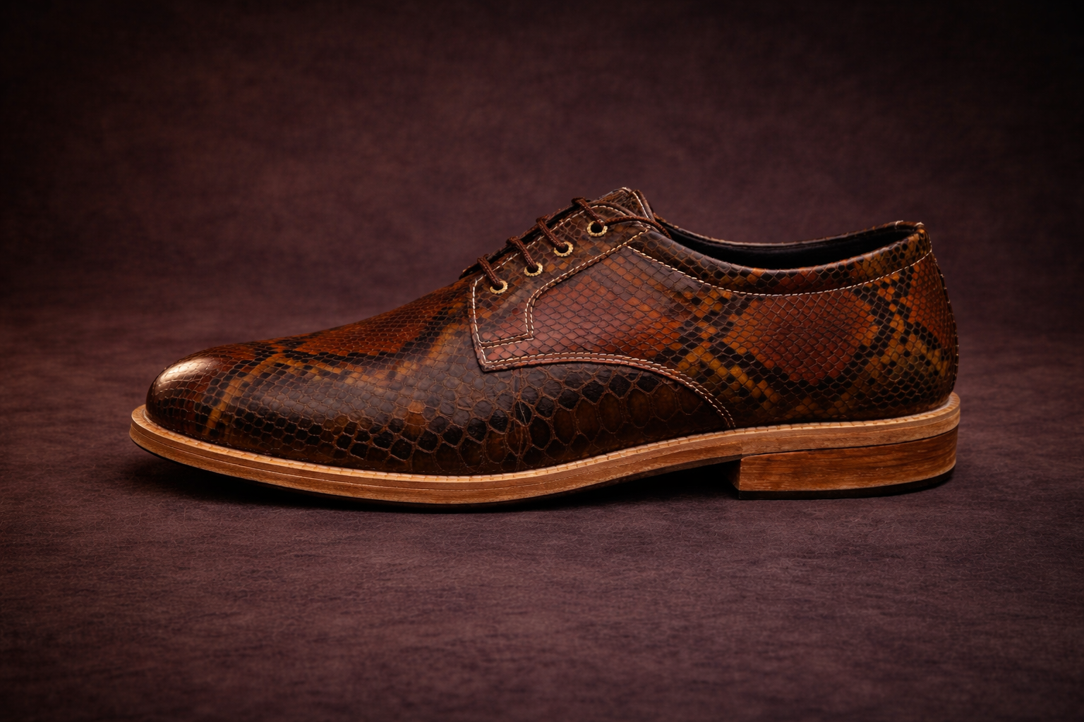 FOSSIL Epicrates Cenchria Black Brown Textured Leather Derby Shoes for Men - Kyoto Boots