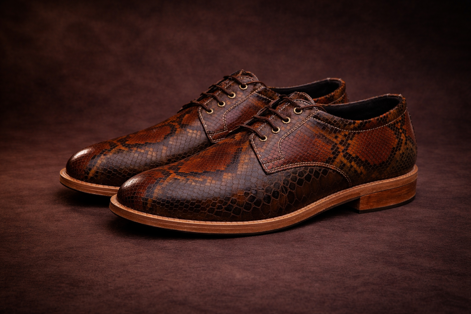 FOSSIL Epicrates Cenchria Black Brown Textured Leather Derby Shoes for Men - Kyoto Boots