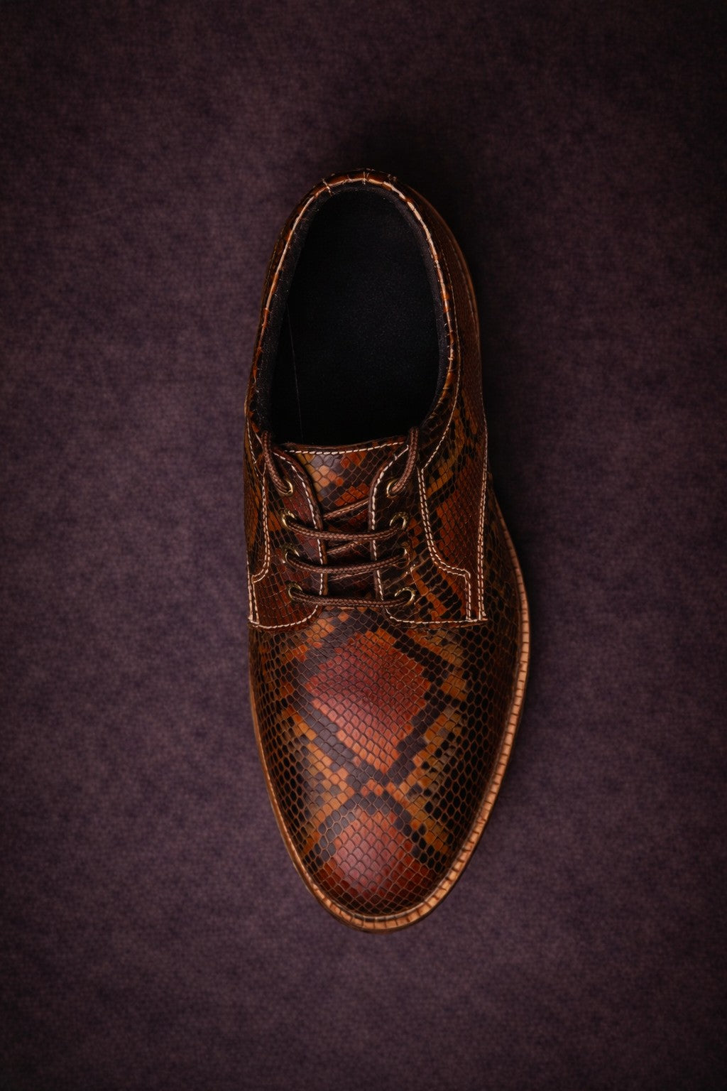 FOSSIL Epicrates Cenchria Black Brown Textured Leather Derby Shoes for Men - Kyoto Boots